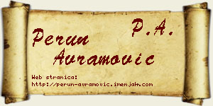 Perun Avramović vizit kartica